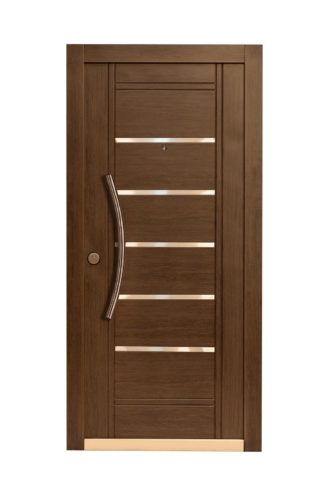 Puerta Multianclaje Derecha NOGAL AMERICANO Barral CURVO 75 cm y Apliques NA5510D