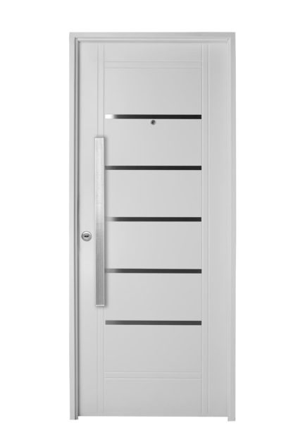 Puerta Iny BLANCA Derecha Insertos de ACERO barral RECTANGULAR 75 cm Ciega B2610D