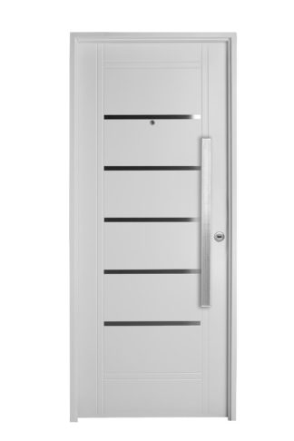 Puerta Iny BLANCA Izquierda Insertos de ACERO barral RECTANGULAR 75 cm Ciega B2610I