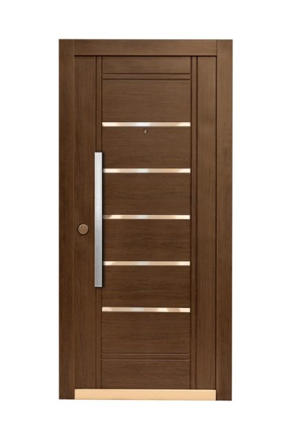 Puerta Multianclaje Derecha NOGAL AMERICANO Barral RECTANGULAR 75 cm y Apliques NA5610D